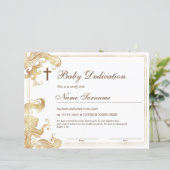 Goud Baby Toewijdingscertificaat, Doop (Staand voorkant)