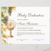 Goud Baby Toewijdingscertificaat, Doop (Voorkant)