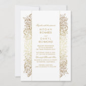 Goud  Baby's Breath - Filigraan Bruiloft Kaart (Voorkant)