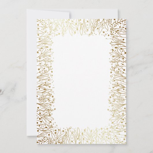 Goud  Baby's Breath - Filigraan Bruiloft Kaart (Achterkant)