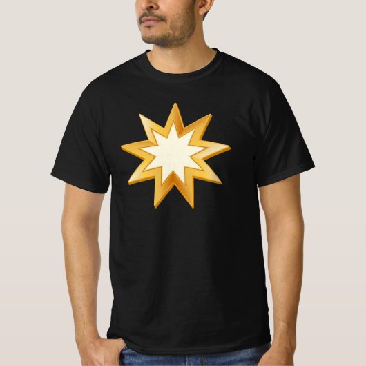 Goud Baha'i symbool T-shirt (Voorkant)