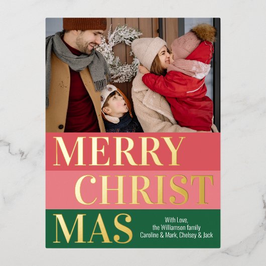 Goud bandbandstaal uit de oude band van de moderne folie feestdagen briefkaart (Voorkant)