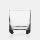 Goud Barok Crest Monogram Bruiloft Whisky Glas (Rechts)