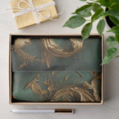 Goud barok ornament turquoise groen tissuepapier (Geschenk)