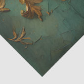 Goud barok ornament turquoise groen tissuepapier (Detail)