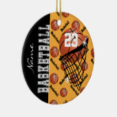 Goud Basketball personaliseren Keramisch Ornament (Rechts)