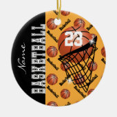 Goud Basketball personaliseren Keramisch Ornament (Voorkant)