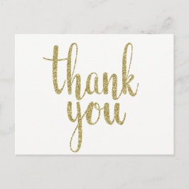 Goud bedankt briefkaarten, glitter briefkaart