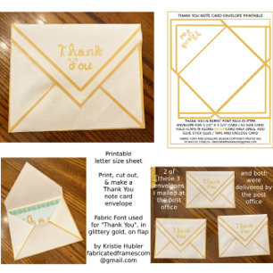 Goud Bedankt Card Envelope Papieren Blad