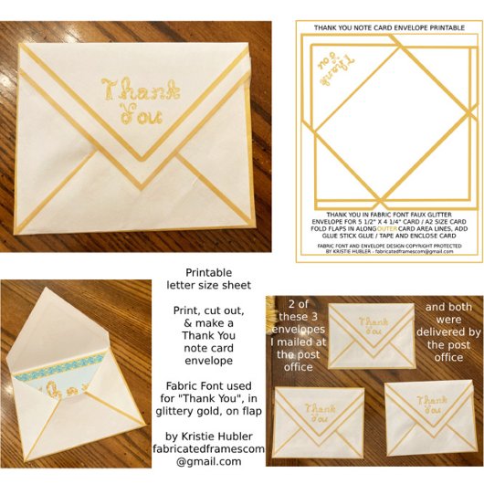 Goud Bedankt Card Envelope Papieren Blad
