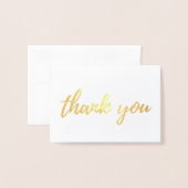 Goud bedankt kaart gevouwen. Moderne bruiloft foli (Voorkant met envelop)