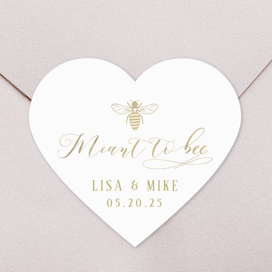 Goud bedoeld om honing bruiloft gunst hart sticker