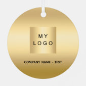Goud bedrijf logo Christmas Metalen Ornament (Achterkant)