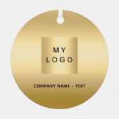 Goud bedrijf logo Christmas Metalen Ornament (Voorkant)