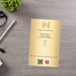 Goud bedrijfs logo qr code instagram aangepaste te flyer<br><div class="desc">Een faux gouden achtergrond. Pas uw bedrijfs logo,  naam,  adres,  jouw tekst,  uw eigen QR code aan uw instagramrekening aan en voeg toe. U kunt tekst op de rug ook toevoegen.</div>