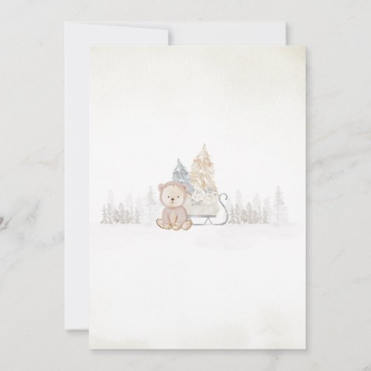 Goud Beer Baby shower Kaart (Achterkant)