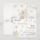 Goud Beer Baby shower Kaart (Voorkant / Achterkant)