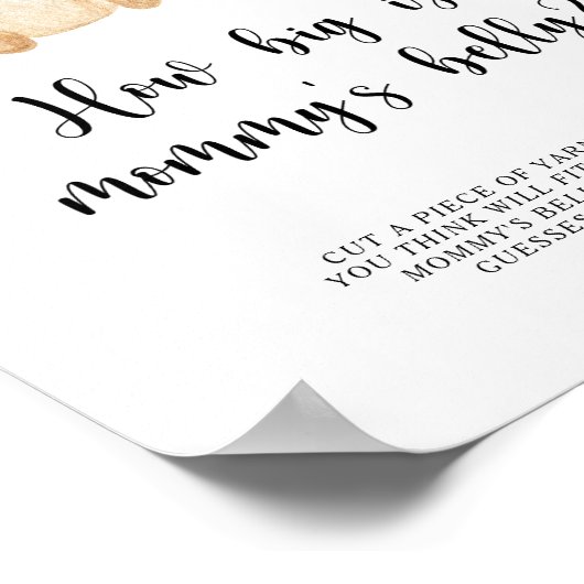 Goud Beer hoe groot is mama's buikspel Poster (Hoek)