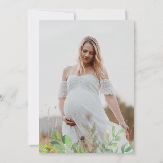 Goud Beer Neutral Baby shower Foto Kaart (Achterkant)