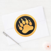Goud Beer Paw Ronde Sticker (Envelop)