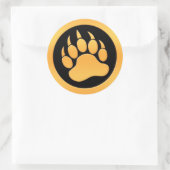 Goud Beer Paw Ronde Sticker (Tas)