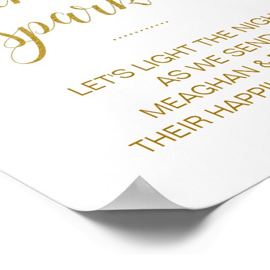 Goud begon met een Sparkle Wedding Sparkler Poster (Hoek)