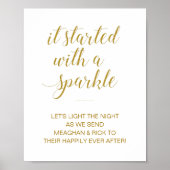 Goud begon met een Sparkle Wedding Sparkler Poster (Voorkant)