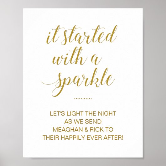 Goud begon met een Sparkle Wedding Sparkler Poster (Voorkant)