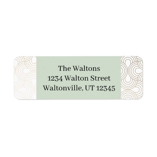 Goud/beige cirkelvormig ontwerp etiket (Voorkant)