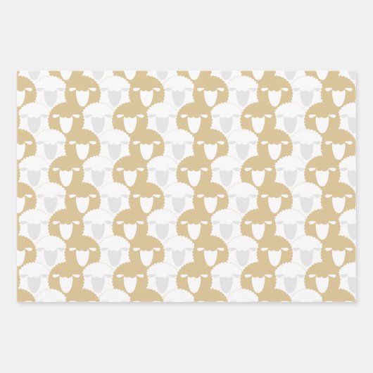 Goud Beige Eid Adha Mubarak Kaaba Schaap Inpakpapier Vel (Voorkant 3)