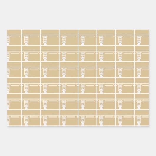 Goud Beige Eid Adha Mubarak Kaaba Schaap Inpakpapier Vel (Voorkant)