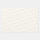 Goud Beige Eid Calligrafie Masjid Patroon Ontwerp Inpakpapier Vel (Voorkant 2)