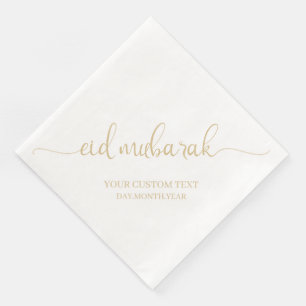 Goud Beige Eid Mubarak Kalligrafie Aangepast Servet
