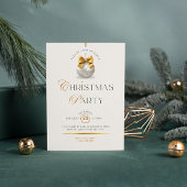 Goud Beige Elegant Luxe Kerstfeest Uitnodigen Kaart