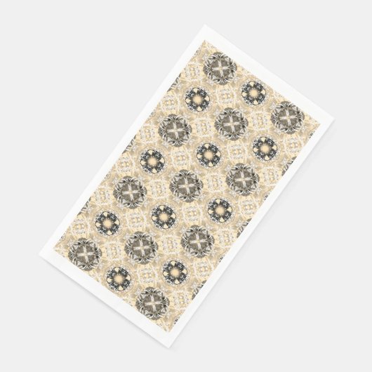 Goud, beige en taupe edelstenen patroon servet (Hoek)