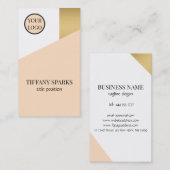 Goud Beige en wit Visitekaartje (Voorkant / Achterkant)