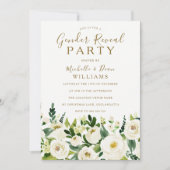 Goud beige en witte bloemen Genderfeest Kaart (Voorkant)