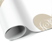 goud/beige Heart met witte Filigree Cadeaupapier (Rol Hoek)