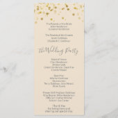 Goud Beige Kerst Bruiloft Programma Programmakaart (Achterkant)