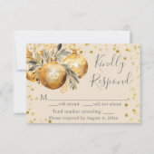 Goud Beige Kerst Bruiloft RSVP Kaart (Voorkant)