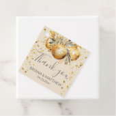 Goud Beige Kerst Huwelijk Bedankjes Labels (In situ)