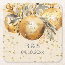 Goud Beige Kerst Huwelijk