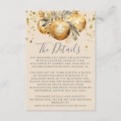 Goud Beige Kerstmis Bruiloft Details Informatiekaartje (Voorkant)
