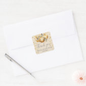 Goud Beige Kerstmis bruiloft gunst Vierkante Sticker (Envelop)