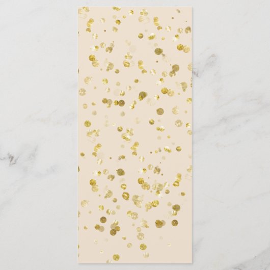 Goud Beige Kerstmis Bruiloft Menu (Achterkant)