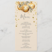 Goud Beige Kerstmis Bruiloft Menu (Voorkant)