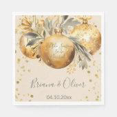 Goud Beige Kerstmis Bruiloft Servet (Voorkant)