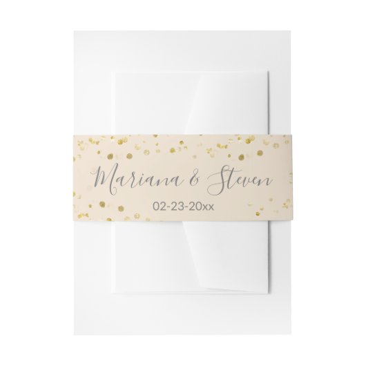 Goud Beige Kerstmis Bruiloft Uitnodigingen Wikkel (Voorkant Voorbeeld)