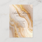 Goud Beige Marmer Handgemaakte Sieraden Oorbel Dis Visitekaartje (Achterkant)