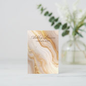 Goud Beige Marmer Handgemaakte Sieraden Oorbel Dis Visitekaartje (Staand voorkant)